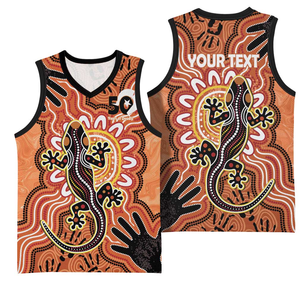 Personalised Australia Lizard NAIDOC Week 2026 Basketball Jersey 50 Years of Deadly Aboriginal Art