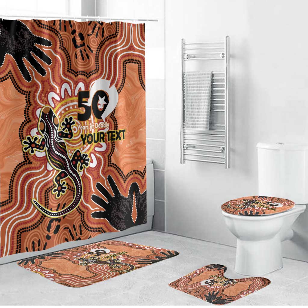 Personalised Australia Lizard NAIDOC Week 2026 Bathroom Set 50 Years of Deadly Aboriginal Art