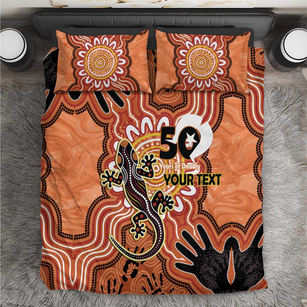 Personalised Australia Lizard NAIDOC Week 2026 Bedding Set 50 Years of Deadly Aboriginal Art