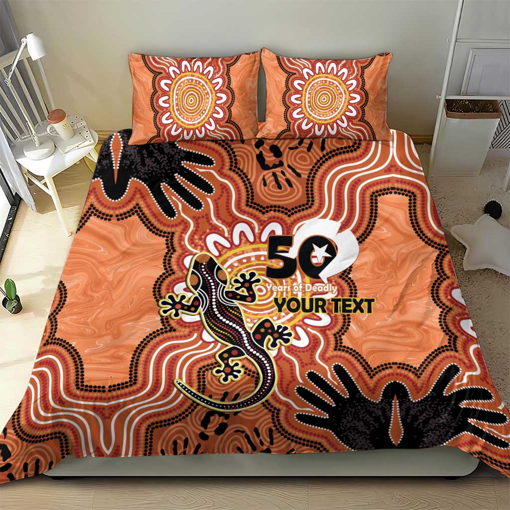 Personalised Australia Lizard NAIDOC Week 2026 Bedding Set 50 Years of Deadly Aboriginal Art