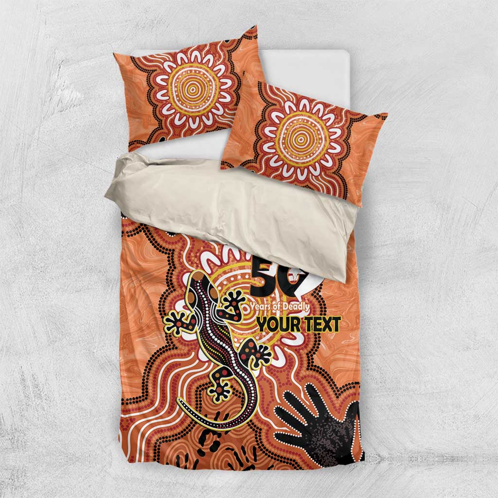 Personalised Australia Lizard NAIDOC Week 2026 Bedding Set 50 Years of Deadly Aboriginal Art