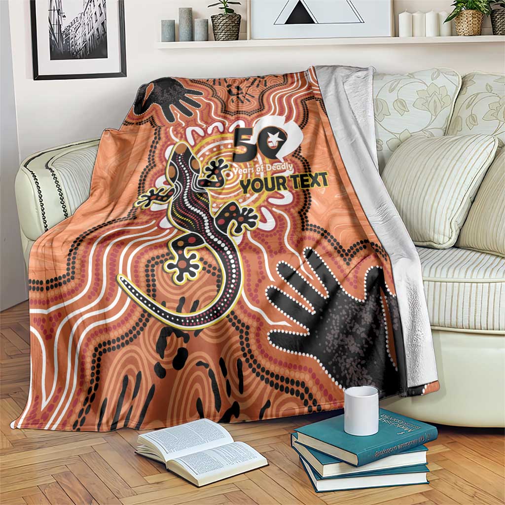Personalised Australia Lizard NAIDOC Week 2026 Blanket 50 Years of Deadly Aboriginal Art