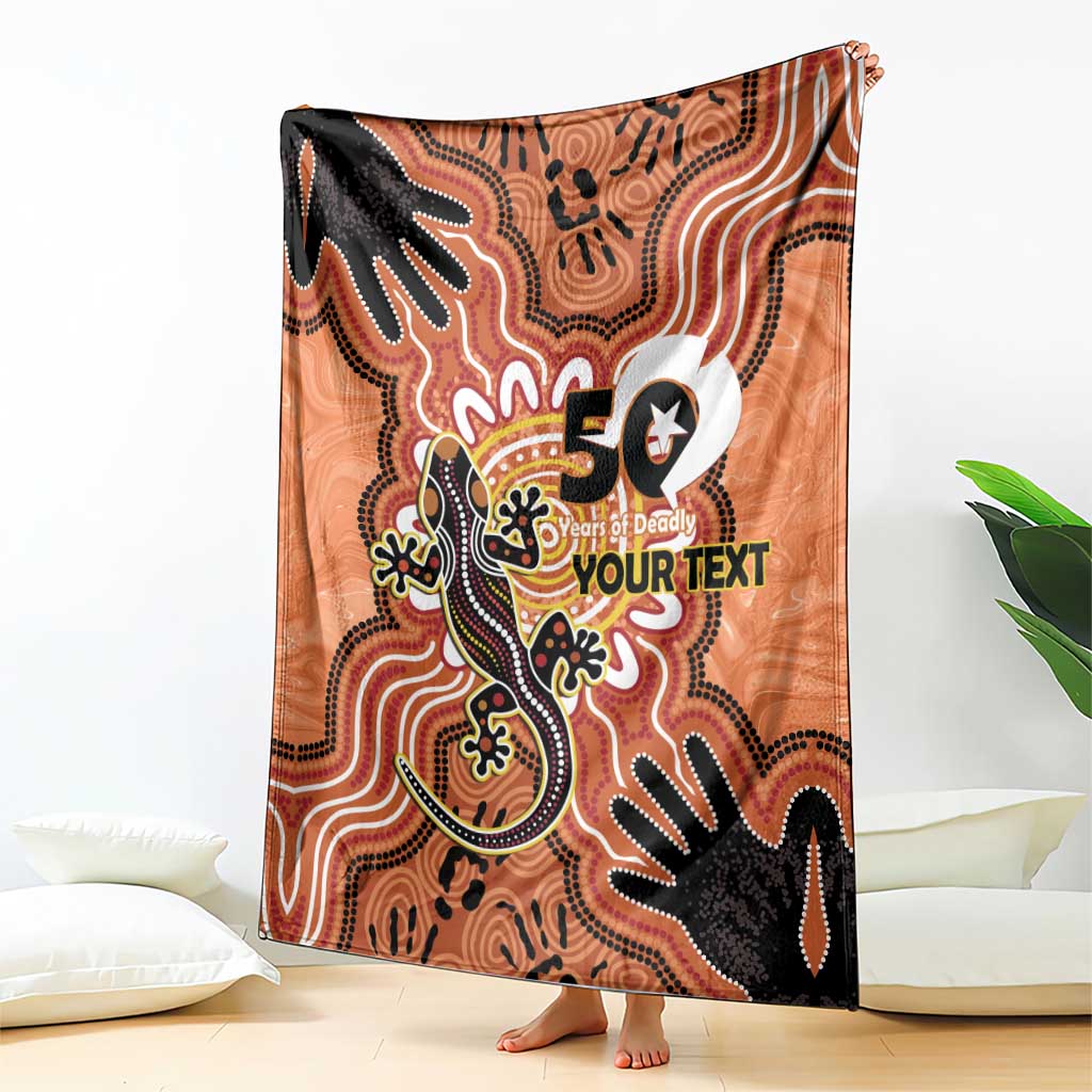 Personalised Australia Lizard NAIDOC Week 2026 Blanket 50 Years of Deadly Aboriginal Art