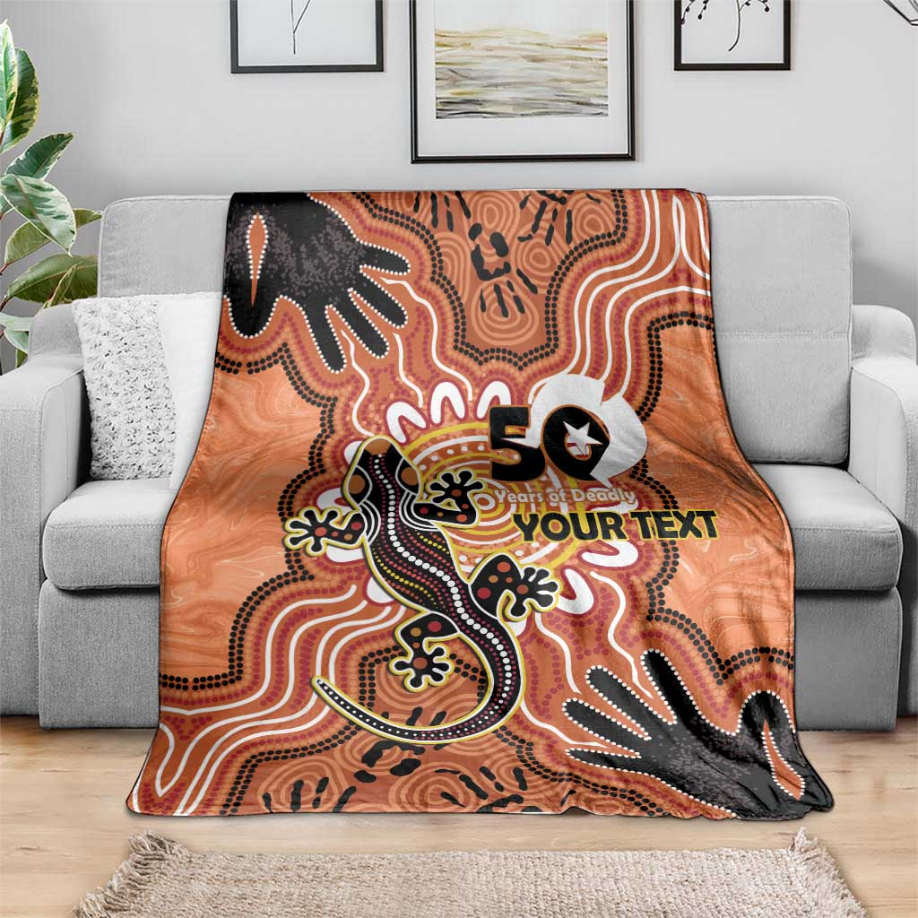 Personalised Australia Lizard NAIDOC Week 2026 Blanket 50 Years of Deadly Aboriginal Art
