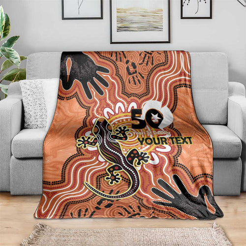 Personalised Australia Lizard NAIDOC Week 2026 Blanket 50 Years of Deadly Aboriginal Art