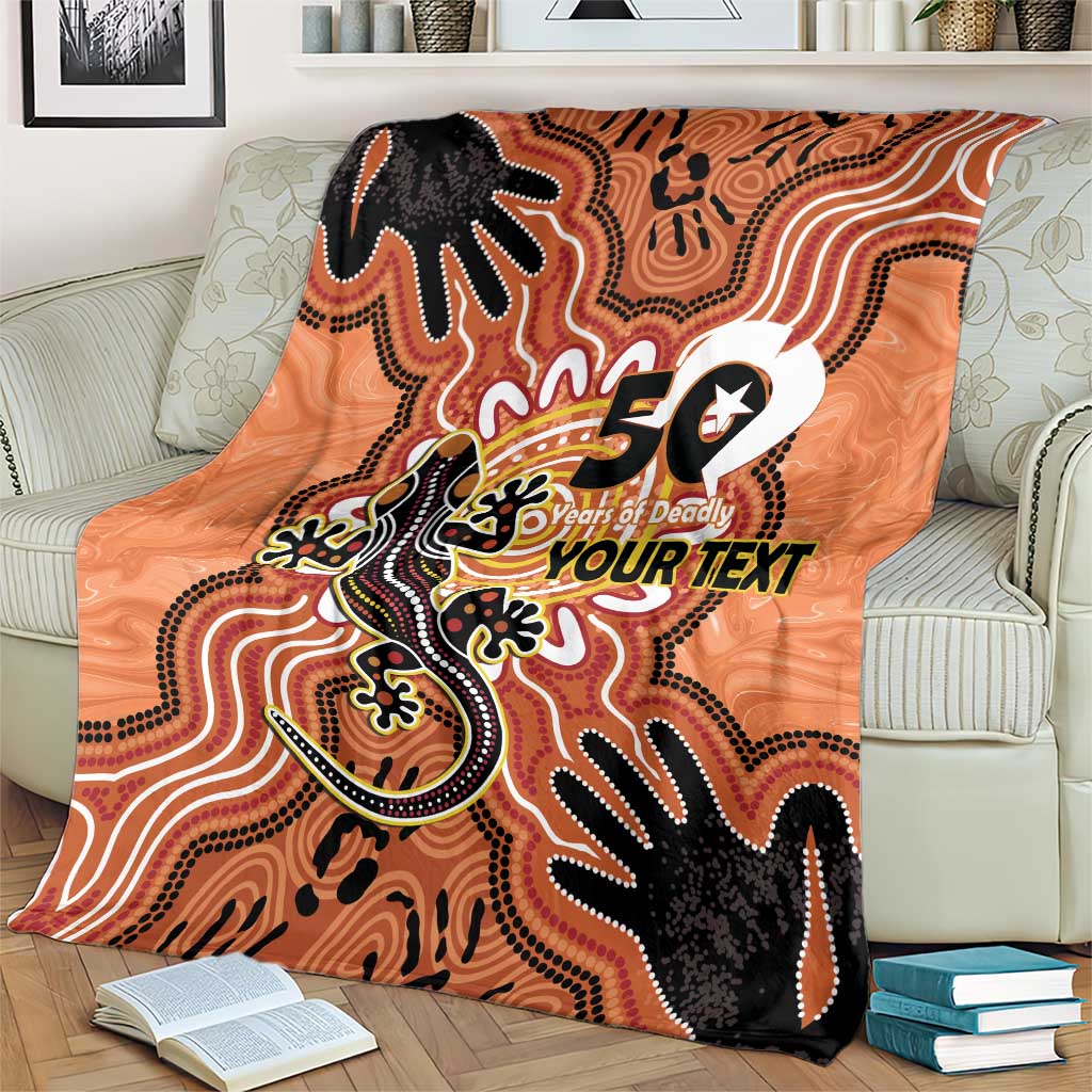 Personalised Australia Lizard NAIDOC Week 2026 Blanket 50 Years of Deadly Aboriginal Art