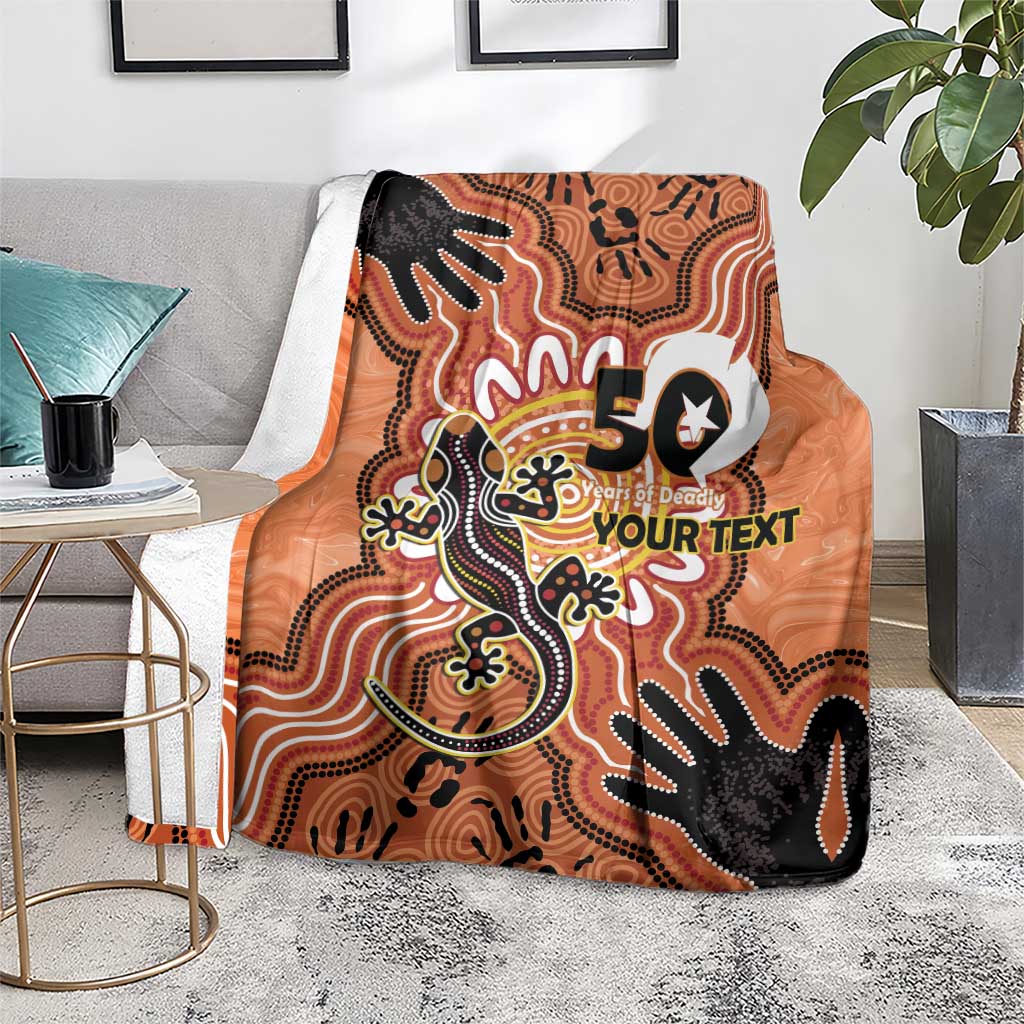 Personalised Australia Lizard NAIDOC Week 2026 Blanket 50 Years of Deadly Aboriginal Art