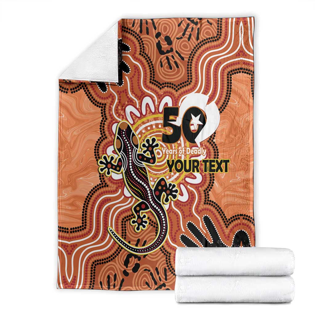 Personalised Australia Lizard NAIDOC Week 2026 Blanket 50 Years of Deadly Aboriginal Art