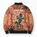 Personalised Australia Lizard NAIDOC Week 2026 Bomber Puffer Jacket 50 Years of Deadly Aboriginal Art