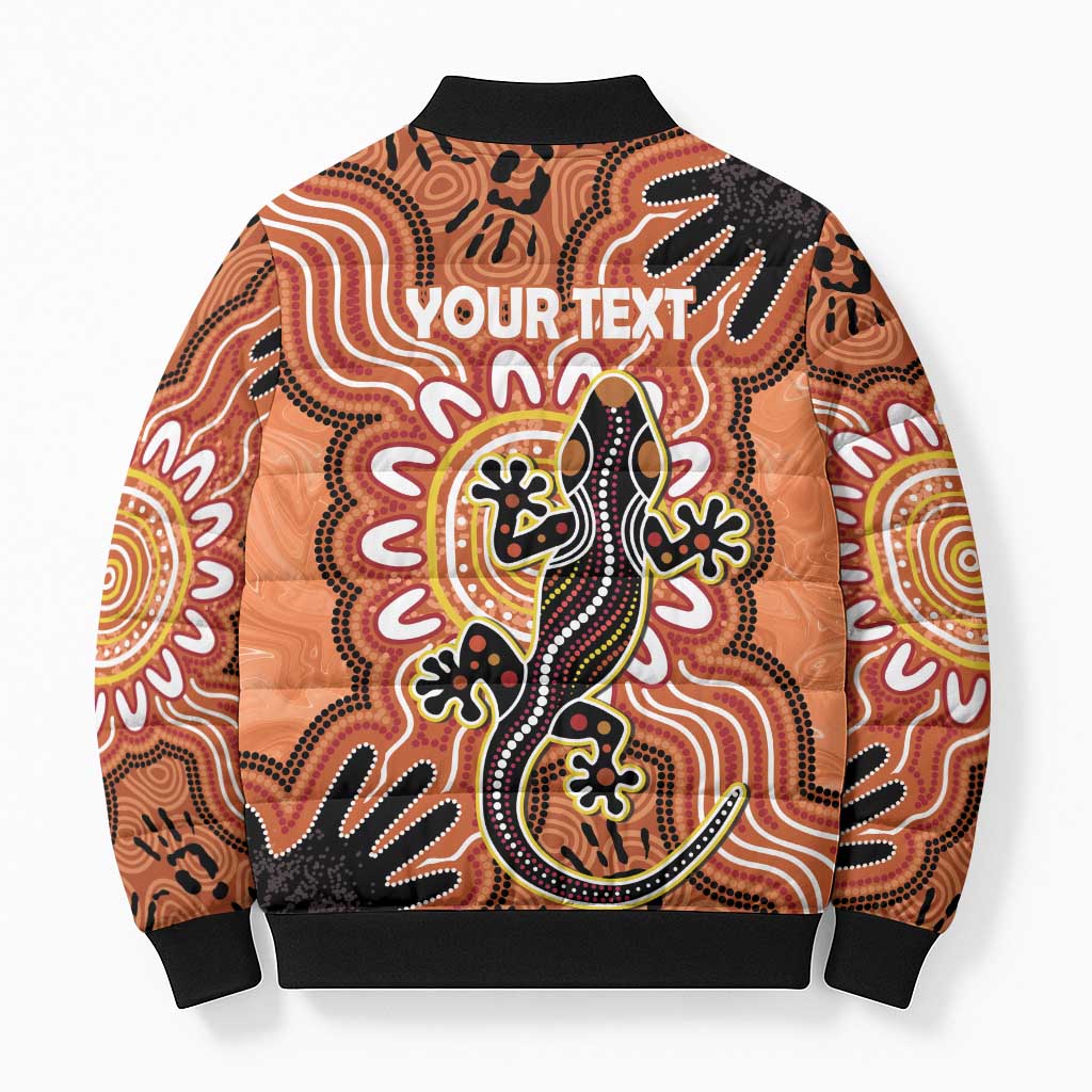 Personalised Australia Lizard NAIDOC Week 2026 Bomber Puffer Jacket 50 Years of Deadly Aboriginal Art