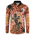 Personalised Australia Lizard NAIDOC Week 2026 Button Sweatshirt 50 Years of Deadly Aboriginal Art