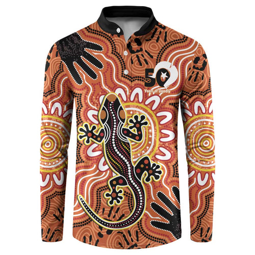 Personalised Australia Lizard NAIDOC Week 2026 Button Sweatshirt 50 Years of Deadly Aboriginal Art