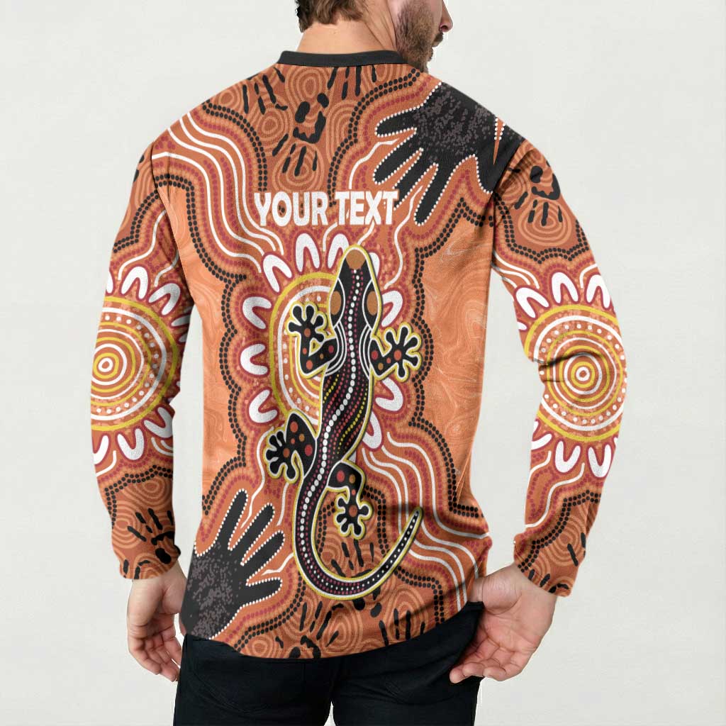 Personalised Australia Lizard NAIDOC Week 2026 Button Sweatshirt 50 Years of Deadly Aboriginal Art