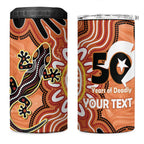 Personalised Australia Lizard NAIDOC Week 2026 4 in 1 Can Cooler Tumbler 50 Years of Deadly Aboriginal Art