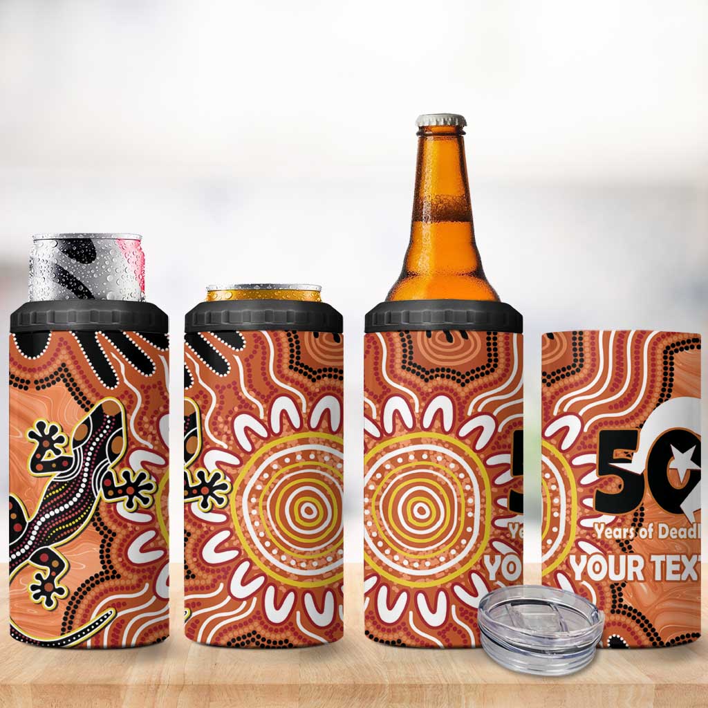 Personalised Australia Lizard NAIDOC Week 2026 4 in 1 Can Cooler Tumbler 50 Years of Deadly Aboriginal Art