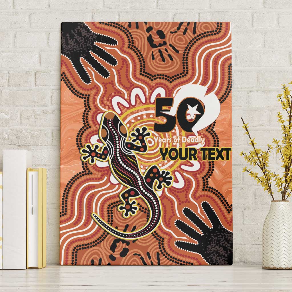 Personalised Australia Lizard NAIDOC Week 2026 Canvas Wall Art 50 Years of Deadly Aboriginal Art