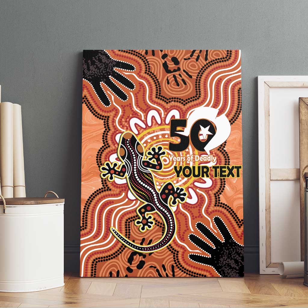 Personalised Australia Lizard NAIDOC Week 2026 Canvas Wall Art 50 Years of Deadly Aboriginal Art