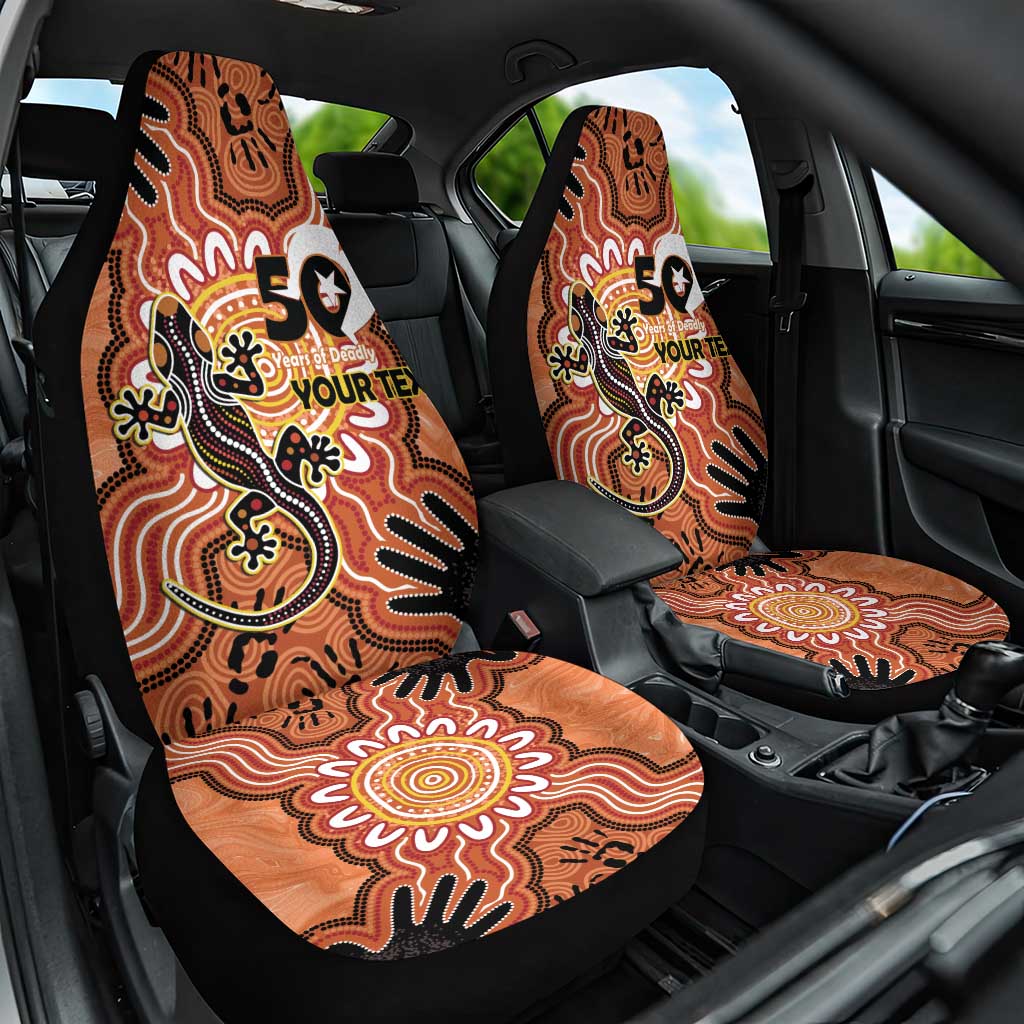 Personalised Australia Lizard NAIDOC Week 2026 Car Seat Cover 50 Years of Deadly Aboriginal Art