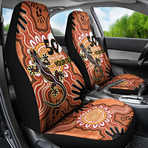 Personalised Australia Lizard NAIDOC Week 2026 Car Seat Cover 50 Years of Deadly Aboriginal Art
