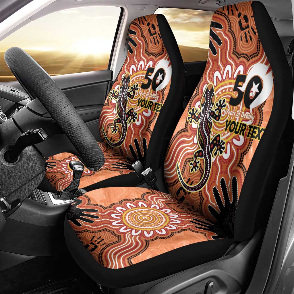 Personalised Australia Lizard NAIDOC Week 2026 Car Seat Cover 50 Years of Deadly Aboriginal Art