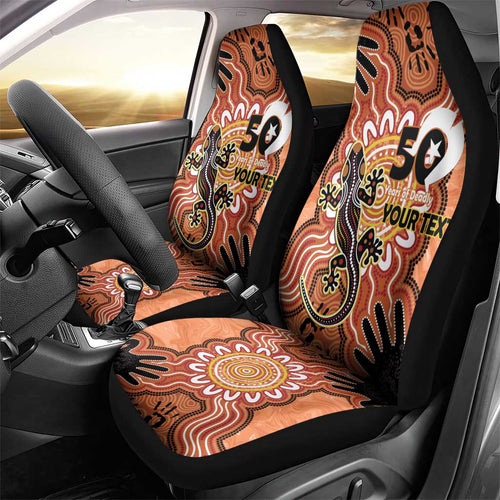 Personalised Australia Lizard NAIDOC Week 2026 Car Seat Cover 50 Years of Deadly Aboriginal Art