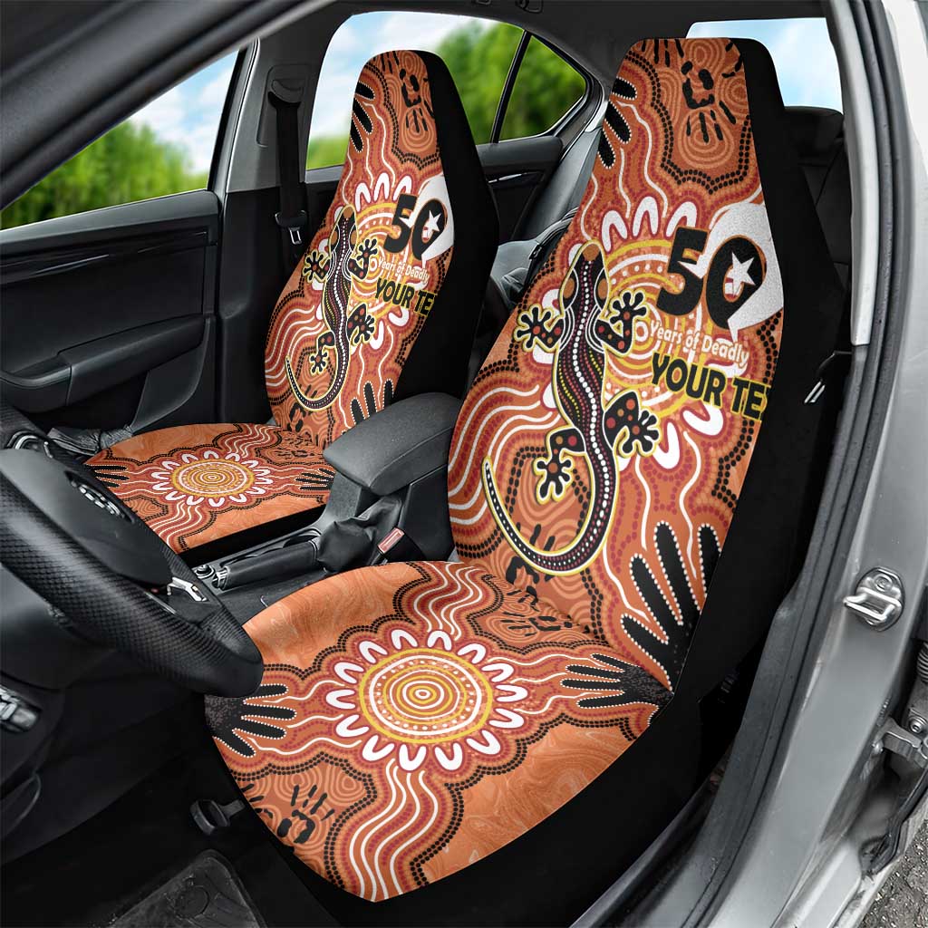 Personalised Australia Lizard NAIDOC Week 2026 Car Seat Cover 50 Years of Deadly Aboriginal Art