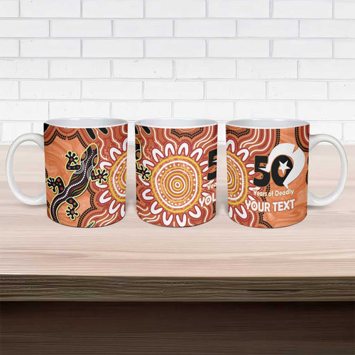 Personalised Australia Lizard NAIDOC Week 2026 Ceramic Mug 50 Years of Deadly Aboriginal Art