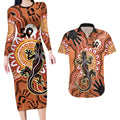 Personalised Australia Lizard NAIDOC Week 2026 Couples Matching Long Sleeve Bodycon Dress and Hawaiian Shirt 50 Years of Deadly Aboriginal Art