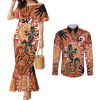 Personalised Australia Lizard NAIDOC Week 2026 Couples Matching Mermaid Dress and Long Sleeve Button Shirt 50 Years of Deadly Aboriginal Art