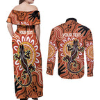 Personalised Australia Lizard NAIDOC Week 2026 Couples Matching Off Shoulder Maxi Dress and Long Sleeve Button Shirt 50 Years of Deadly Aboriginal Art