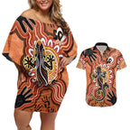 Personalised Australia Lizard NAIDOC Week 2026 Couples Matching Off Shoulder Short Dress and Hawaiian Shirt 50 Years of Deadly Aboriginal Art
