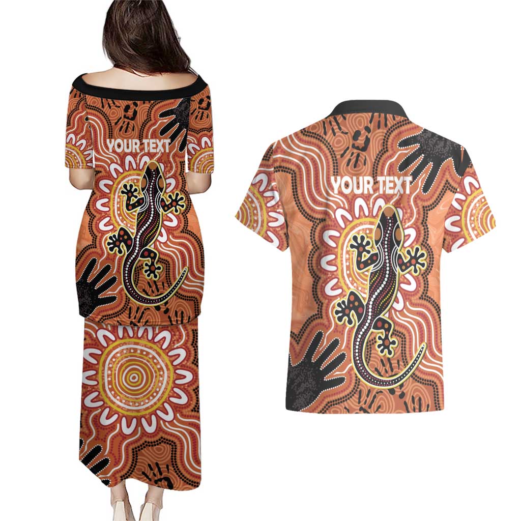 Personalised Australia Lizard NAIDOC Week 2026 Couples Matching Puletasi and Hawaiian Shirt 50 Years of Deadly Aboriginal Art