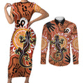 Personalised Australia Lizard NAIDOC Week 2026 Couples Matching Short Sleeve Bodycon Dress and Long Sleeve Button Shirt 50 Years of Deadly Aboriginal Art