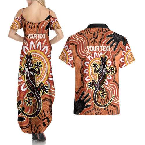 Personalised Australia Lizard NAIDOC Week 2026 Couples Matching Summer Maxi Dress and Hawaiian Shirt 50 Years of Deadly Aboriginal Art