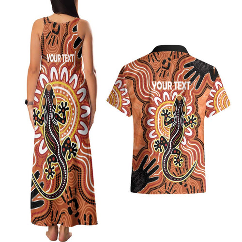 Personalised Australia Lizard NAIDOC Week 2026 Couples Matching Tank Maxi Dress and Hawaiian Shirt 50 Years of Deadly Aboriginal Art