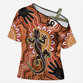 Personalised Australia Lizard NAIDOC Week 2026 Cross Shoulder Shirt 50 Years of Deadly Aboriginal Art