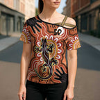 Personalised Australia Lizard NAIDOC Week 2026 Cross Shoulder Shirt 50 Years of Deadly Aboriginal Art