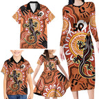 Personalised Australia Lizard NAIDOC Week 2026 Family Matching Long Sleeve Bodycon Dress and Hawaiian Shirt 50 Years of Deadly Aboriginal Art