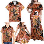Personalised Australia Lizard NAIDOC Week 2026 Family Matching Off Shoulder Maxi Dress and Hawaiian Shirt 50 Years of Deadly Aboriginal Art