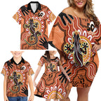 Personalised Australia Lizard NAIDOC Week 2026 Family Matching Off Shoulder Short Dress and Hawaiian Shirt 50 Years of Deadly Aboriginal Art