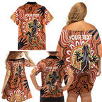 Personalised Australia Lizard NAIDOC Week 2026 Family Matching Off Shoulder Short Dress and Hawaiian Shirt 50 Years of Deadly Aboriginal Art