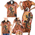 Personalised Australia Lizard NAIDOC Week 2026 Family Matching Short Sleeve Bodycon Dress and Hawaiian Shirt 50 Years of Deadly Aboriginal Art
