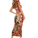 Personalised Australia Lizard NAIDOC Week 2026 Family Matching Short Sleeve Bodycon Dress and Hawaiian Shirt 50 Years of Deadly Aboriginal Art