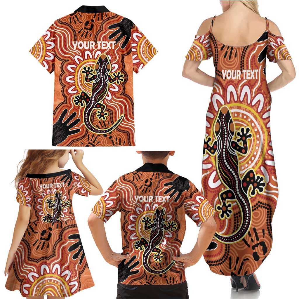 Personalised Australia Lizard NAIDOC Week 2026 Family Matching Summer Maxi Dress and Hawaiian Shirt 50 Years of Deadly Aboriginal Art