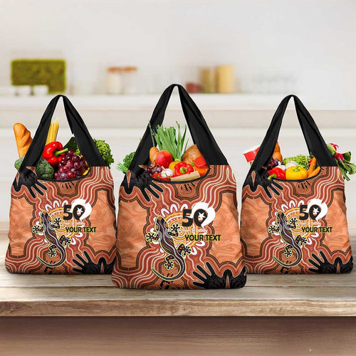 Personalised Australia Lizard NAIDOC Week 2026 Grocery Bag 50 Years of Deadly Aboriginal Art
