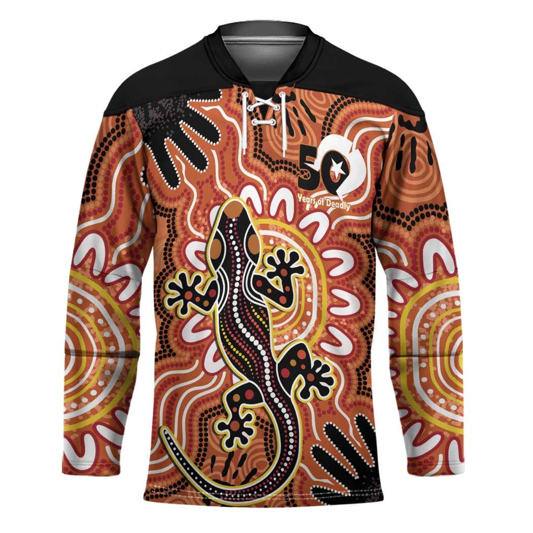 Personalised Australia Lizard NAIDOC Week 2026 Hockey Jersey 50 Years of Deadly Aboriginal Art