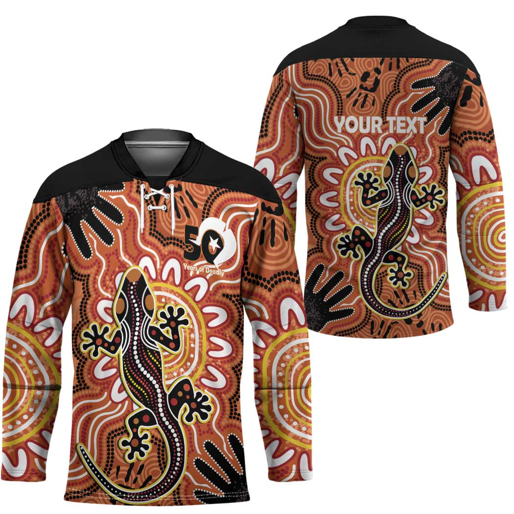Personalised Australia Lizard NAIDOC Week 2026 Hockey Jersey 50 Years of Deadly Aboriginal Art