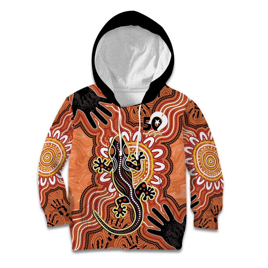 Personalised Australia Lizard NAIDOC Week 2026 Kid Hoodie 50 Years of Deadly Aboriginal Art