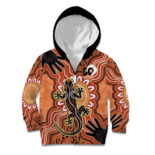Personalised Australia Lizard NAIDOC Week 2026 Kid Hoodie 50 Years of Deadly Aboriginal Art