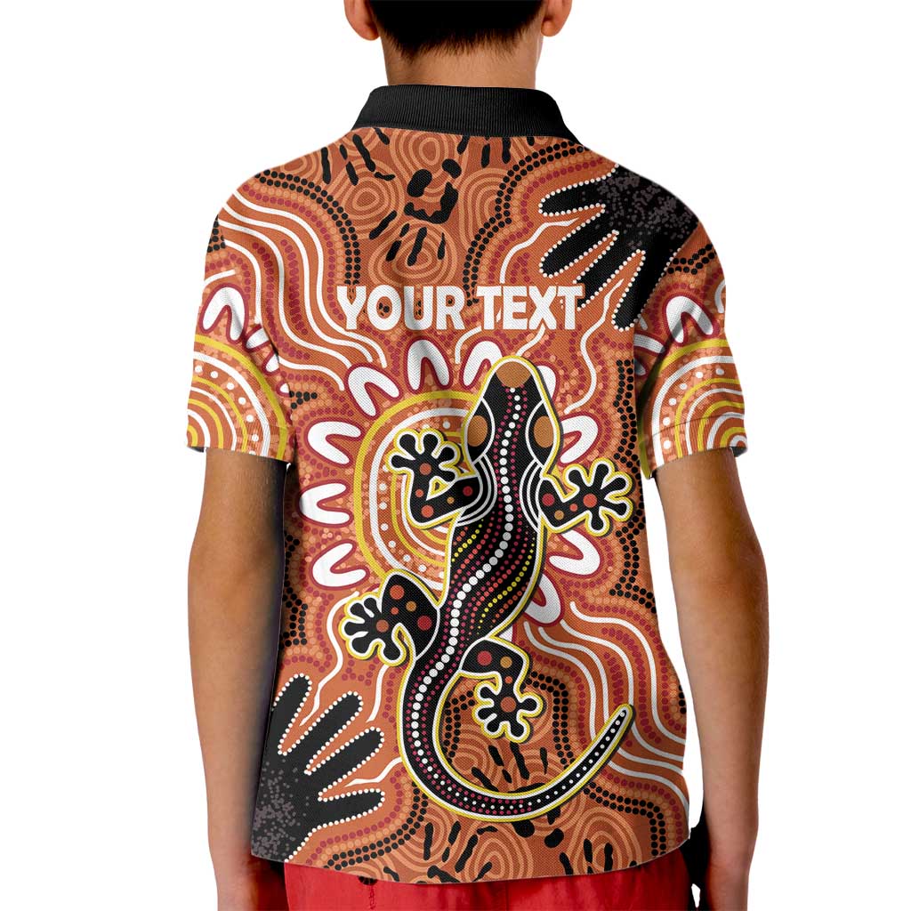 Personalised Australia Lizard NAIDOC Week 2026 Kid Polo Shirt 50 Years of Deadly Aboriginal Art